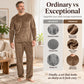 🌙 All-Night Warmth, Soft Velvet Feel | Men's Cozy Thermal Velvet Pajama Set
