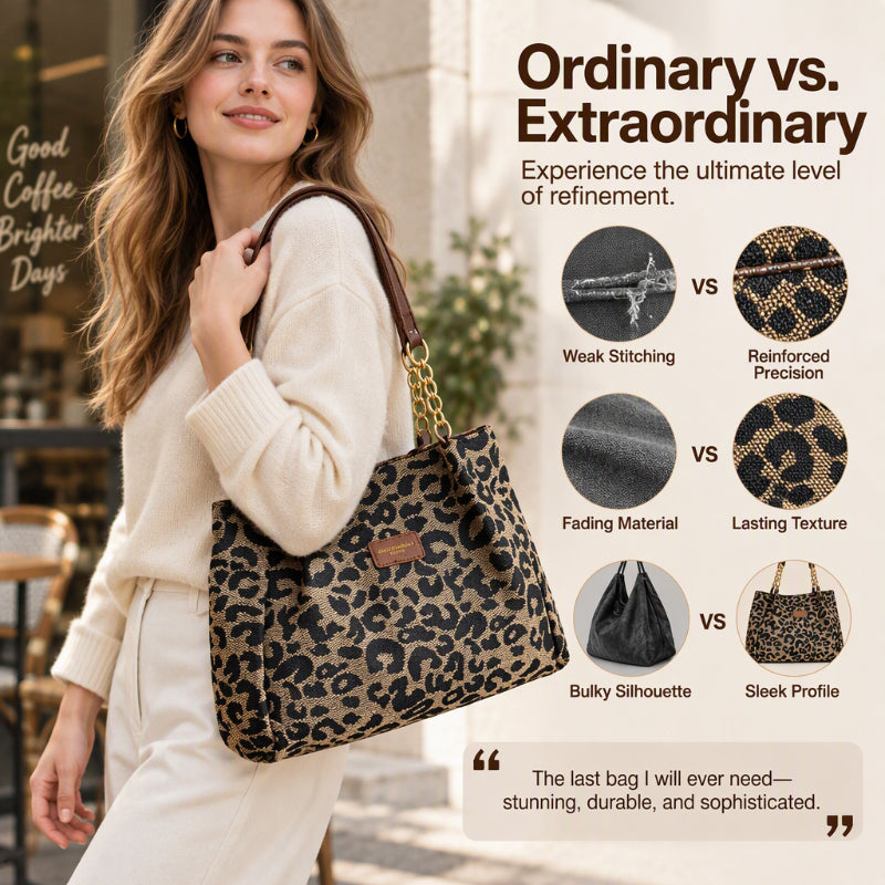 Retro Leopard Print Tote Bag for Women