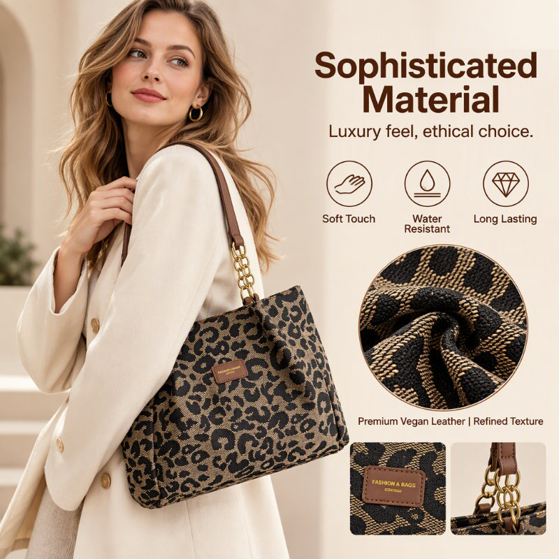 Retro Leopard Print Tote Bag for Women