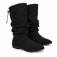 🖤👢Black Friday Sale | Faux Suede Texture, Stylish & Versatile – Women's Slouchy Mid-Calf Boots ✨