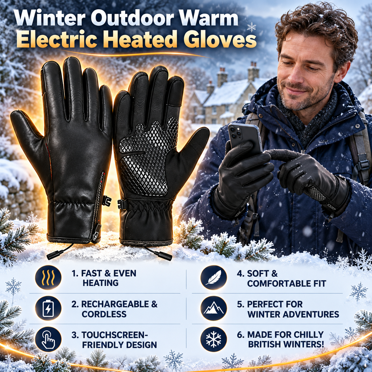 🔥❄️ WINTER WARMTH SALE! 🧣💕 50% OFF! ✨Winter Outdoor Warm Electric Heated Gloves