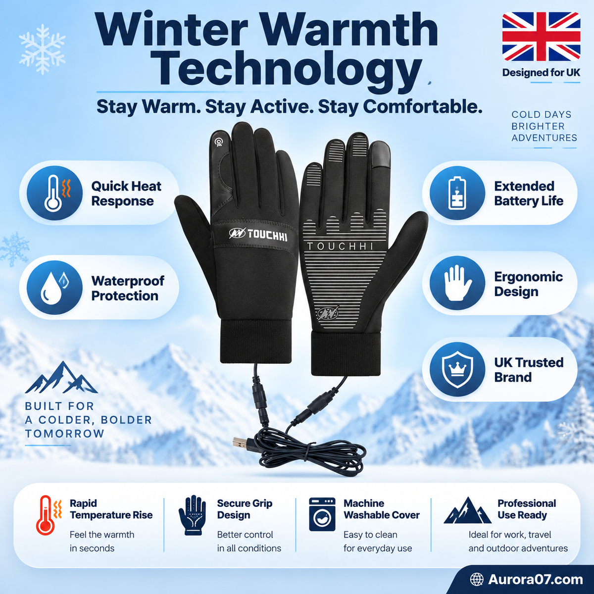 🔥❄️ WINTER WARMTH SALE! 🧣💕 50% OFF! ✨Winter Outdoor Warm Electric Heated Gloves