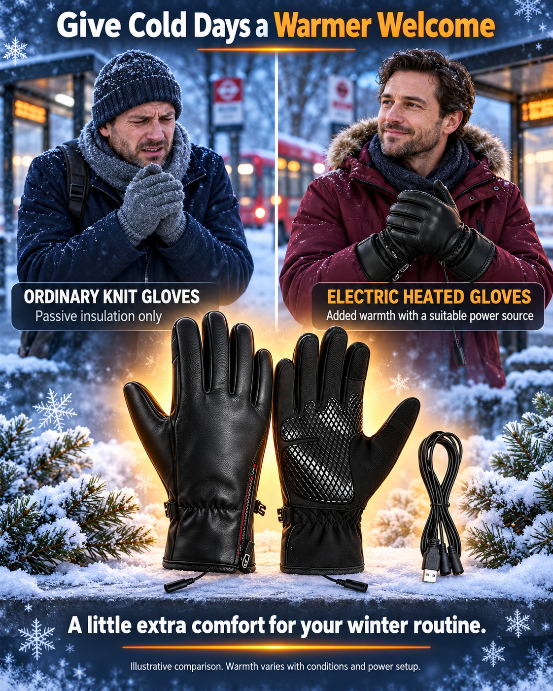 🔥❄️ WINTER WARMTH SALE! 🧣💕 50% OFF! ✨Winter Outdoor Warm Electric Heated Gloves