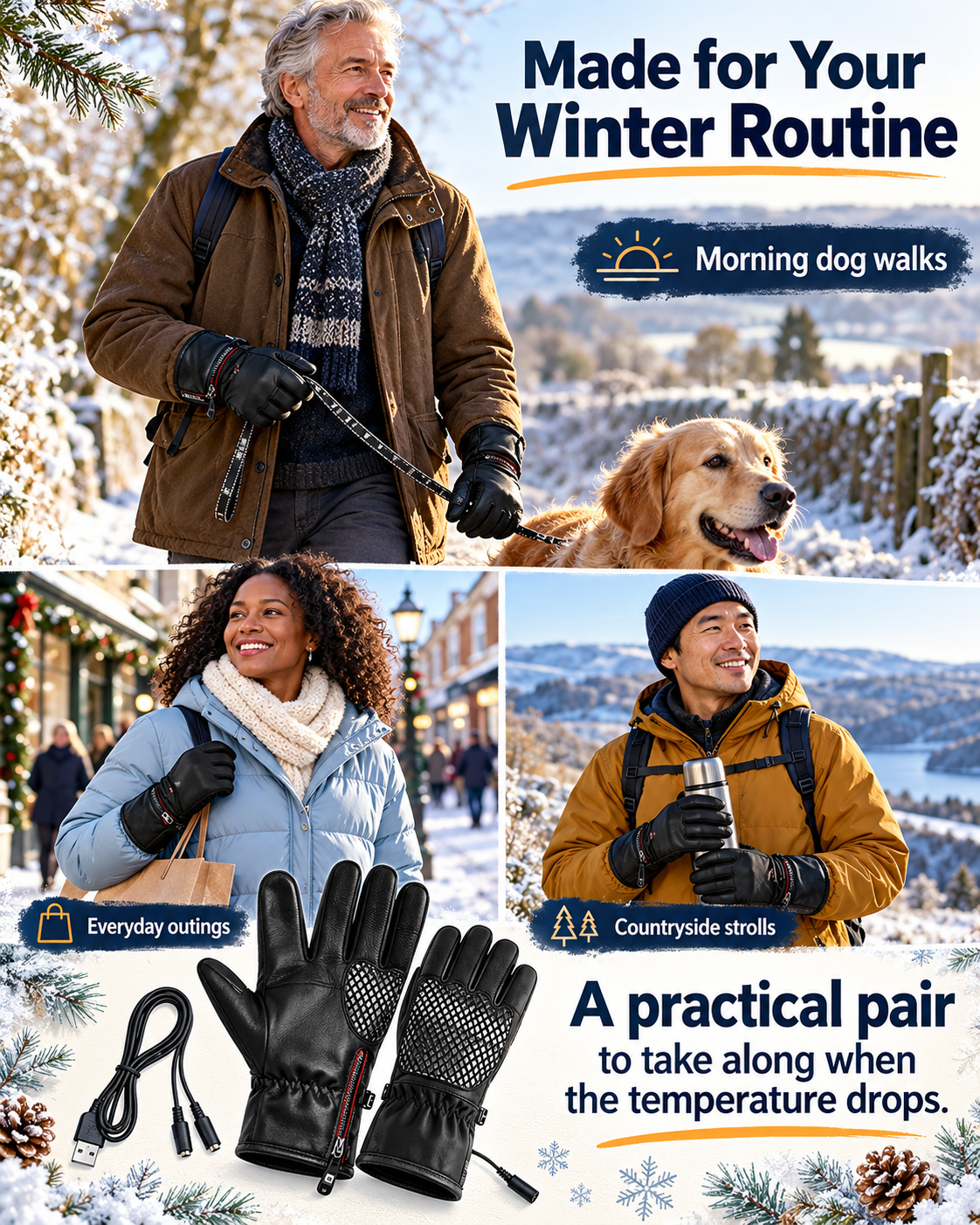 🔥❄️ WINTER WARMTH SALE! 🧣💕 50% OFF! ✨Winter Outdoor Warm Electric Heated Gloves