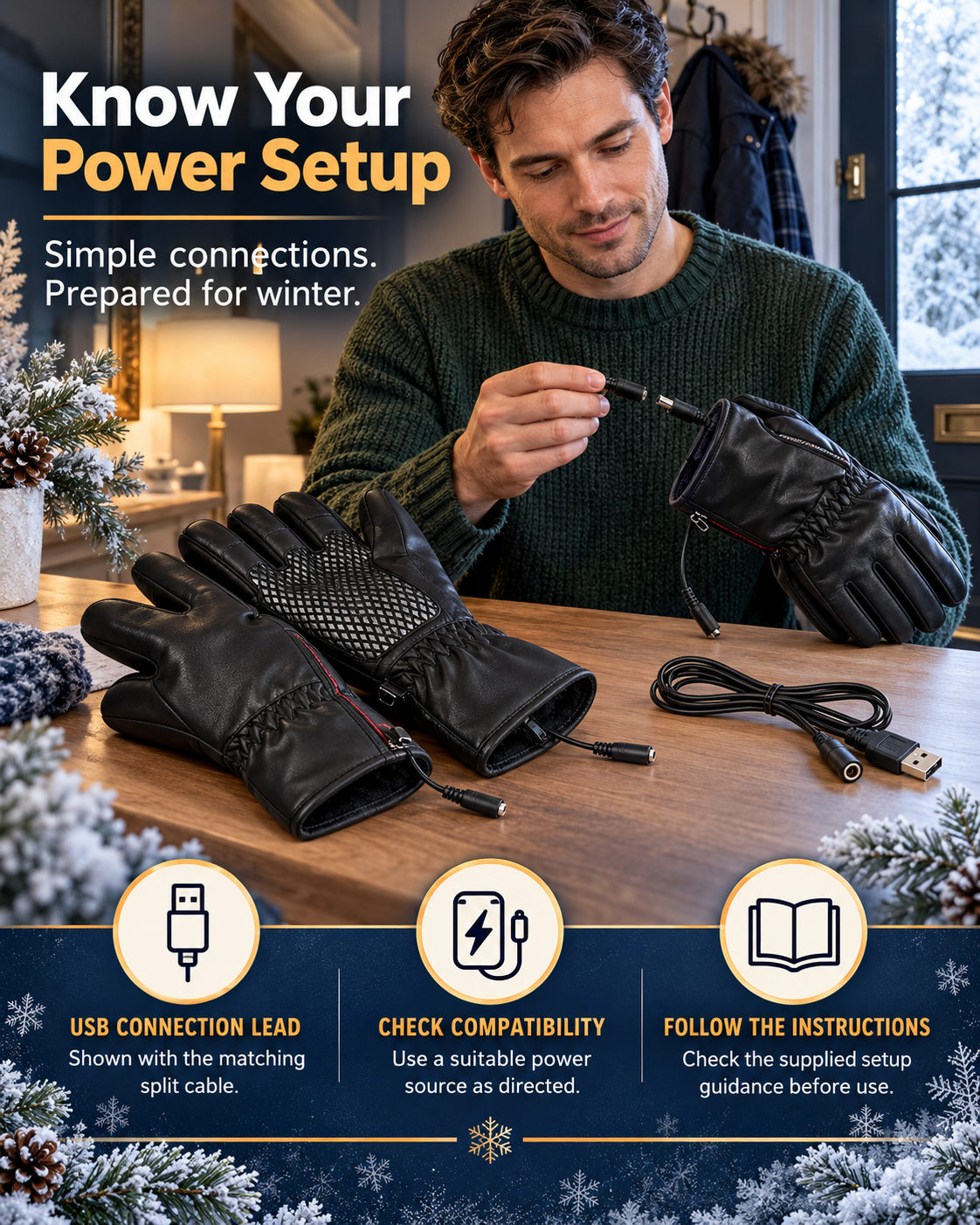 🔥❄️ WINTER WARMTH SALE! 🧣💕 50% OFF! ✨Winter Outdoor Warm Electric Heated Gloves
