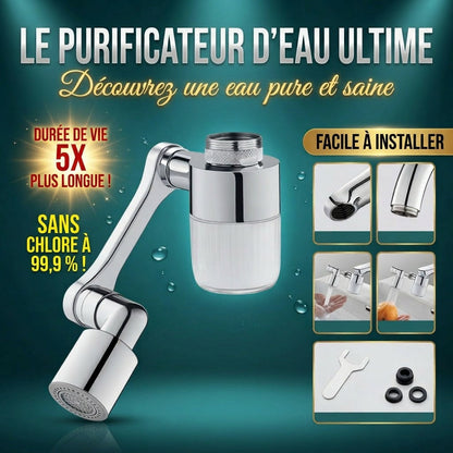 🔄 Robinet multifuncțional rotativ la 360° – alamă placată în 9 straturi – braț rotativ la 1080°, mod dublu și filtru de apă – pentru bucătărie și baie